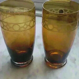 2 Artland gazebo amber highball glasses